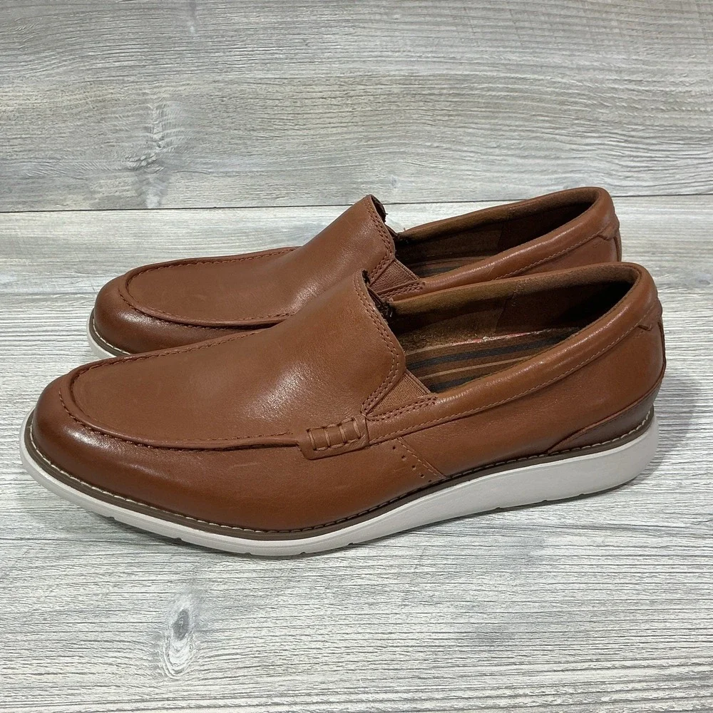 Rockport Men's Size 9 M Total Motion Craft Venetian Leather Loafer Cognac CJ1330